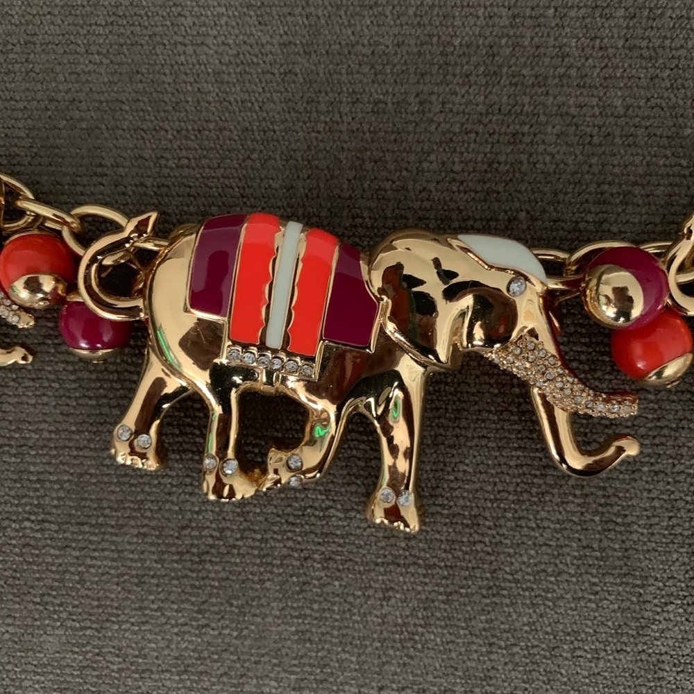 NWOT. C Wonder elephants choker, Orange Purple. Statement piece. Fun to wear - Picture 3 of 5